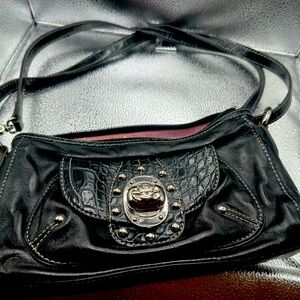 Kathy Van Zealand black crossbody with built- in wallet